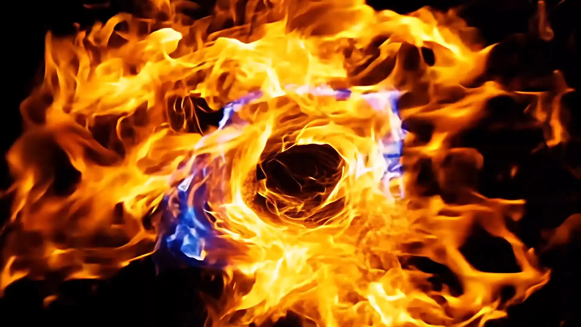 Blue and Orange Flame Overlay for High-Impact Logo Animation